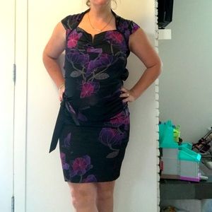 Le Chateau satin mandarin collar dress